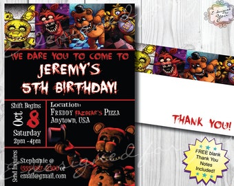 Five Nights at Freddy's - Digital invitation - FNAF