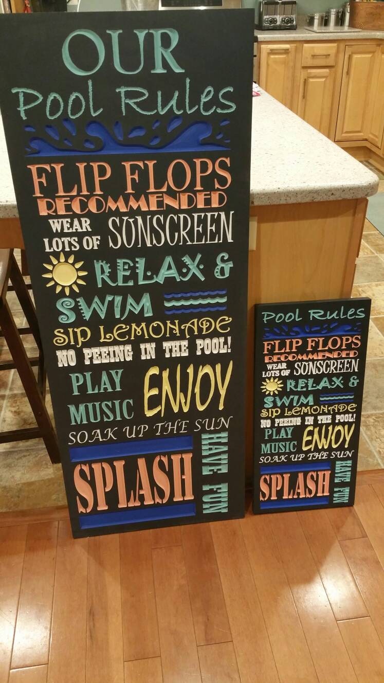 Our Pool Rules Sign Outdoor Weatherproof