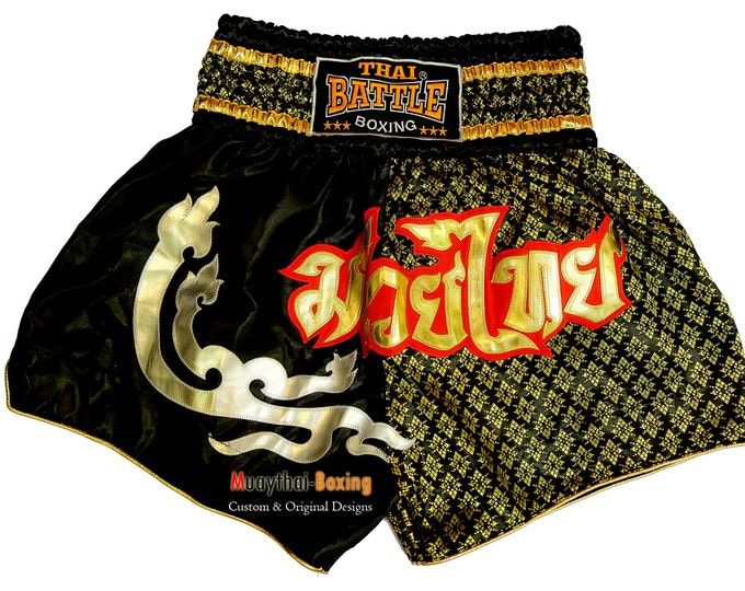 Thai Battle Boxing Shorts Martial Arts - Black