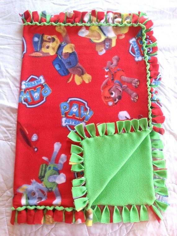 Paw Patrol Fleece Tie Blanket Paw Patrol No Sew by BlanketsByBee
