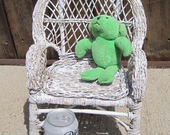 Wicker Doll Chair, Distressed Wicker Chair, Doll Chair, Doll Furniture