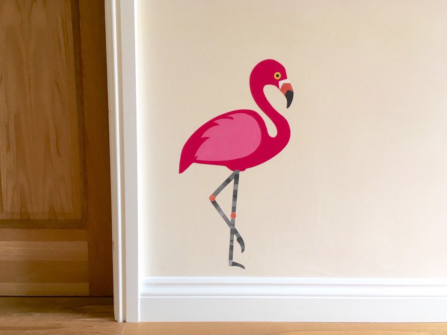 Pink flamingo decal pink flamingo wall sticker by ChameleonWallArt