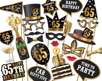 60th birthday Photo Booth props Instant Download printable
