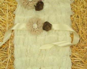 Baby Girl Romper Romper baby's birthday Cream lace romper baby Lace Romper baby Petti Romper infants Baby Girl Clothes set Baby girl gift