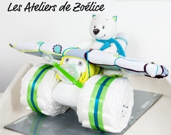 Airplane baby shower gift diaper cake
