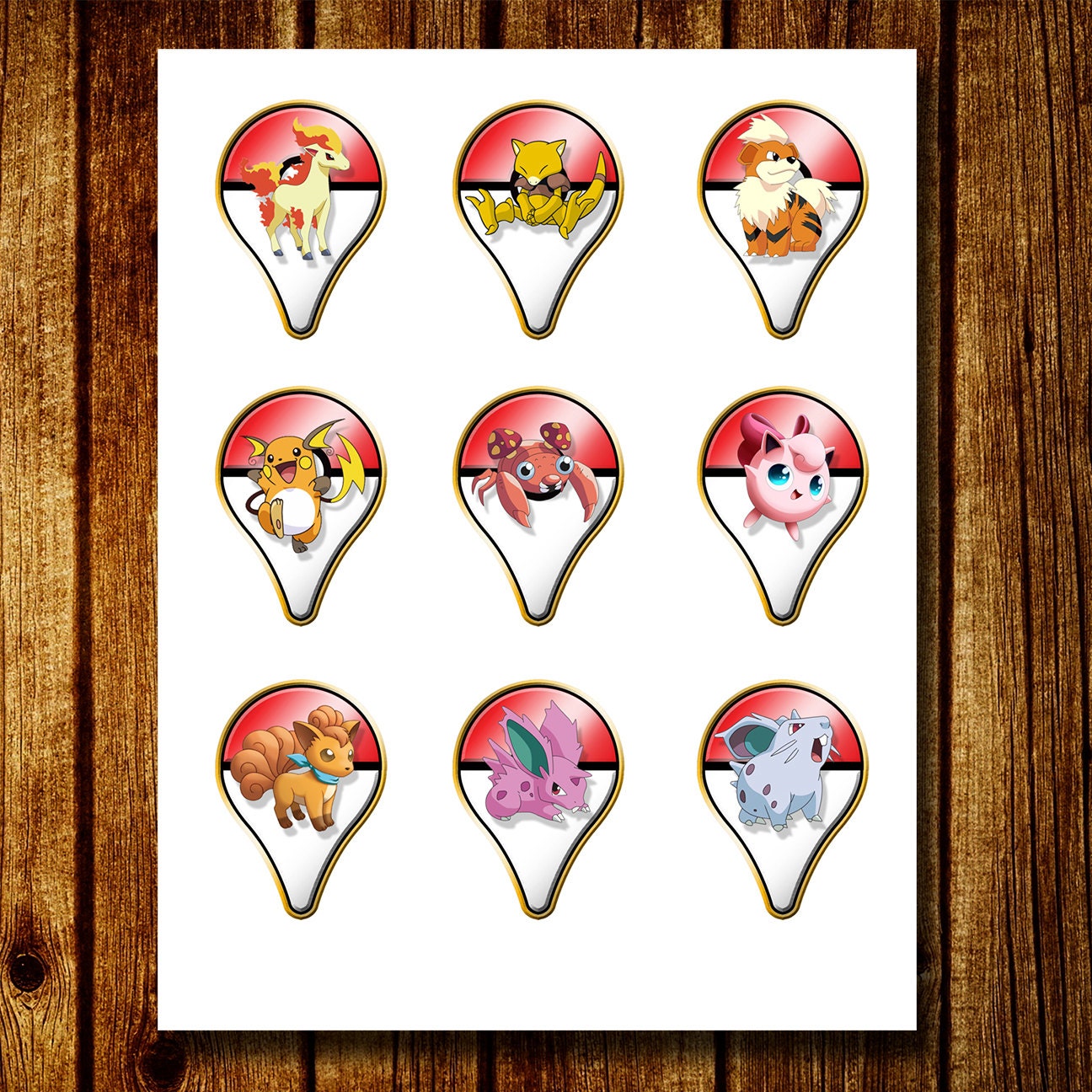 Pokemon GO cupcake Toppers Printable Pokemon Cupcake Toppers