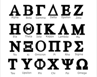 Greek Letters Solid sorority fraternity svg eps dxf png Cut file for Silhouette or Circuit
