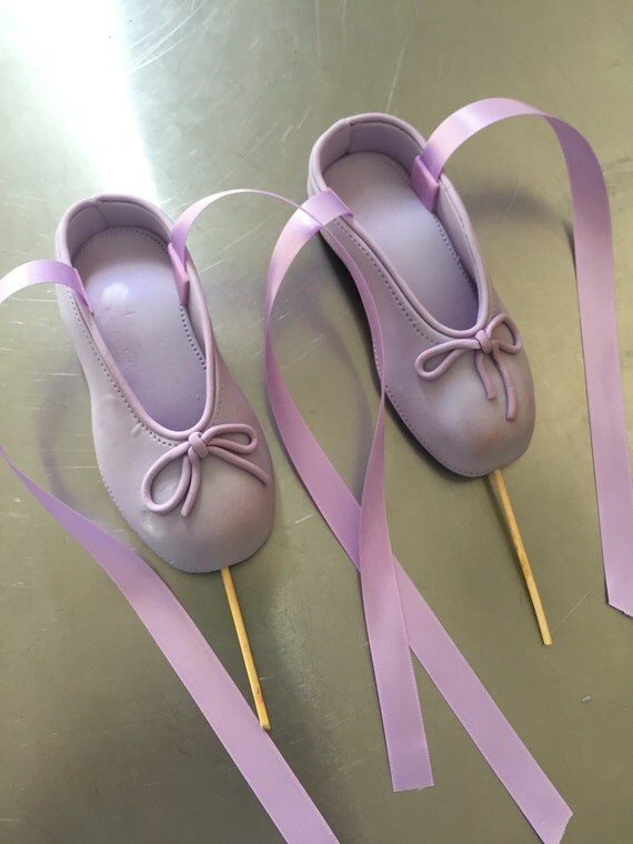 Edible Ballerina slippers cake topper gumpaste/fondant purple
