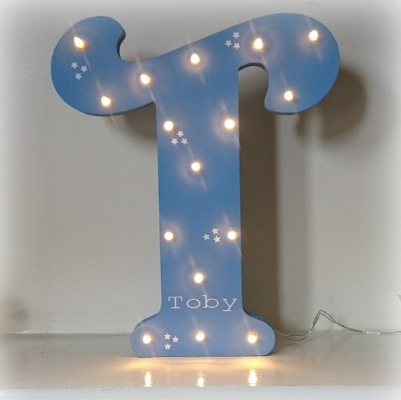 Handmade wooden night light letter by WhimsicalWoodWonder on Etsy