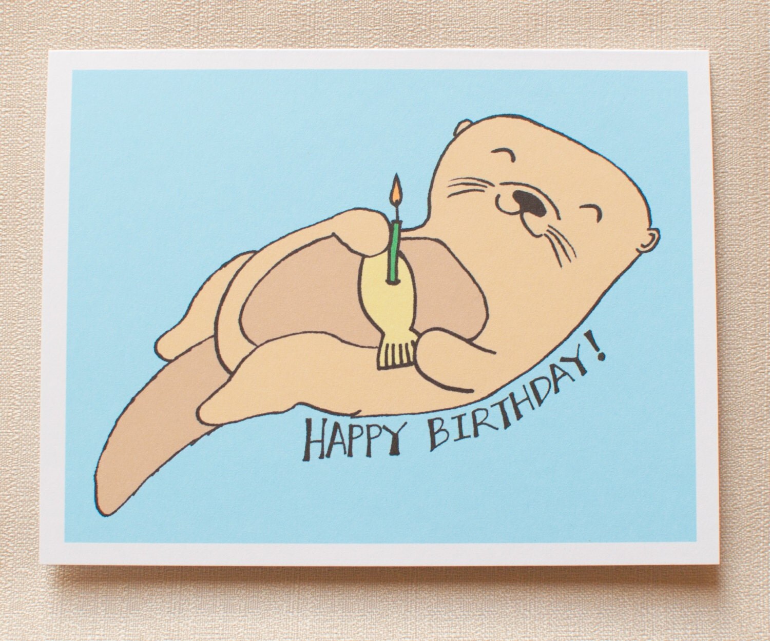 Otter Birthday Card Otter Card Kawaii Cards Sea Otter Card