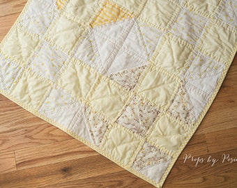 Newborn Prop Layer - quilt piece, Yellow Vintage Quilt Layer