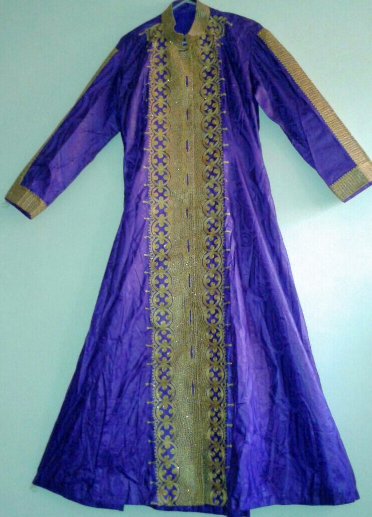 Elegance Royalty Purple couture clergy robe gown with 10