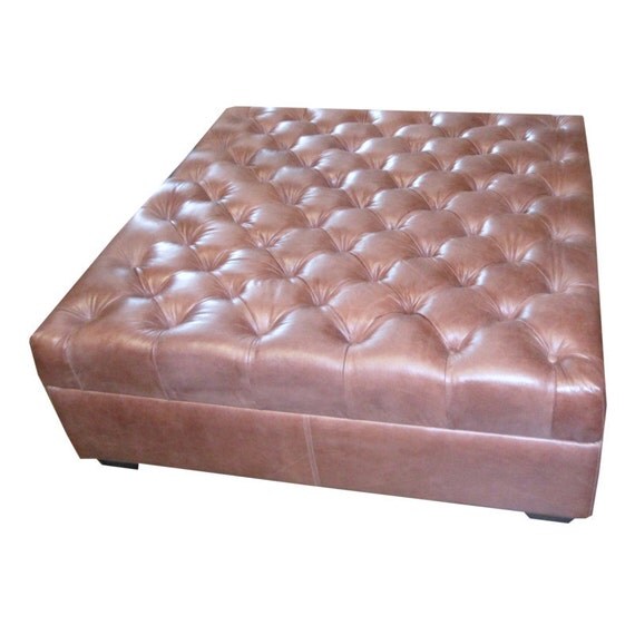 Items similar to All Leather Ottoman on Etsy