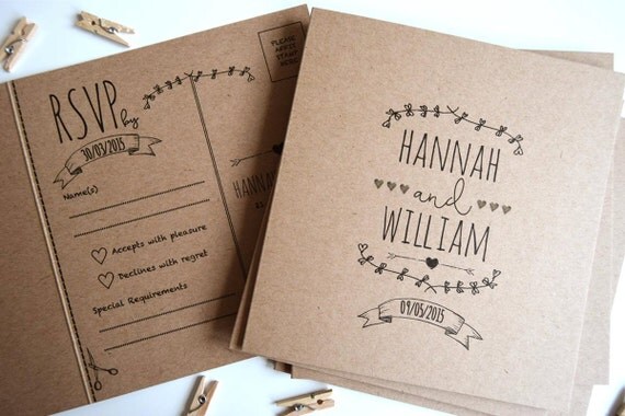 Rustic Kraft Wedding Invitation Sample