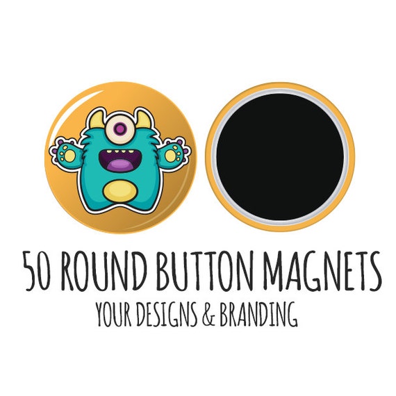 Personalized Magnets 50 Logo Magnets Button Magnets Custom