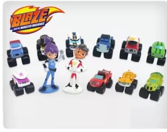 Mister A Gift Nick Jr Blaze And The Monster Machines set of 12 plastic Cake Toppers