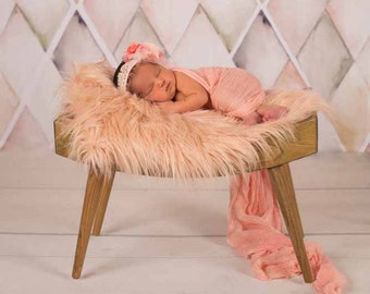 Newborn photography prop, Mid -Century Bench, Baby Bench, photography Stool, Modern Photography prop, Baby Photography Prop, Newborn Stool