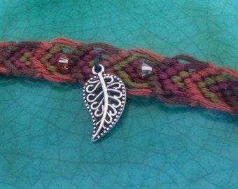 Items Similar To Autumn Leaves Beaded Bracelet, Fall Leaf Charm ...