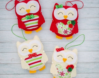 Christmas owls Cute owls Decorative owl Stuffed owls Nursery decor Xmas ornament Christmas Gift for her Christmas tree toy Christmas decor
