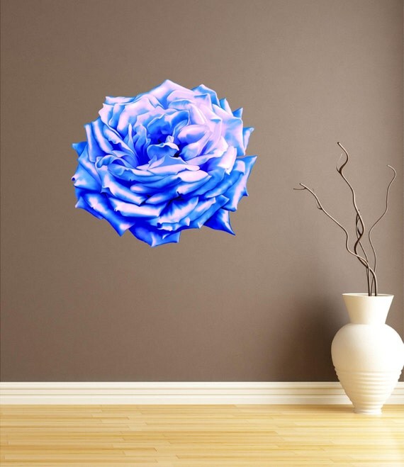 Blue Rose Wall Flower Decal Vinyl Sticker by oOKimsKreationsOo