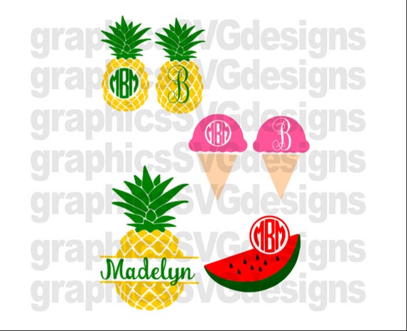 Download Summer Monogram Summer Monograms Beach Monograms SVG DXF PNG