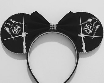 Darth Vader Ears (Glow In the Dark!) Minnie Star Wars Ears, Mickey Darth Vader ears, Star Wars mickey ears, Star Wars minnie ears