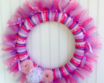 NY Yankees tulle wreath by CraftyLadyFinds on Etsy