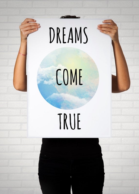 Printable Poster. Dreams Come True. Wall art by AnnaWiltonArt