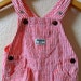 Oshkosh B'gosh  Baby Girl Romper Pink and White Striped Shortalls Size 18 Months