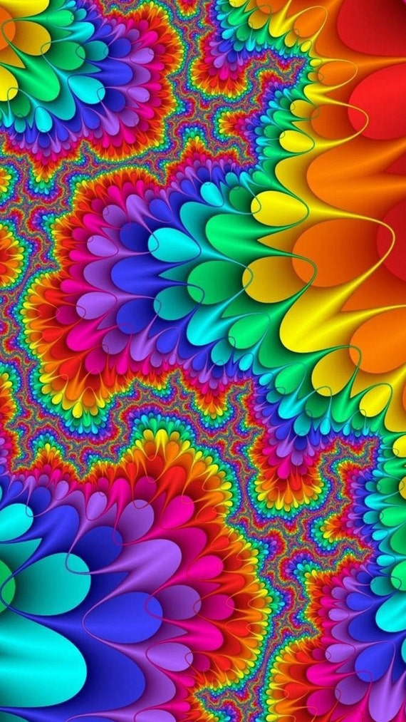 Abstract Flower Wallpaper Bright Colors