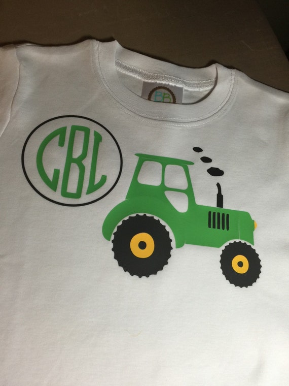 Tractor Tee Shirt John Deere boys tractors monogrammed tractor