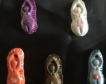 Set of 5 Elemental Wicca Goddess Charms for Spells or Talisman