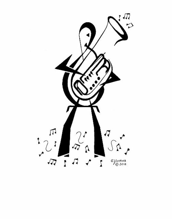 Tuba Player Print by on Etsy