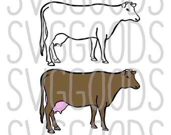 Cow svg, Animal svg, Farm svg, Milk svg, Steer svg, Beef svg, dairy svg, layered cut file, commercial svg, cricut svg, vector file, svg
