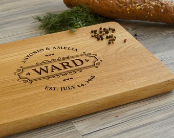 Custom Cutting Board Wedding Gift Monogram Cutting Board Personalized Christmas Gift Anniversary Gifts Bridal Shower Gift Housewarming Gift