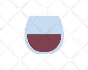 Red Stemless Wine Glass SVG. Scrapbooking and Cricut Clip Art. Digital Download