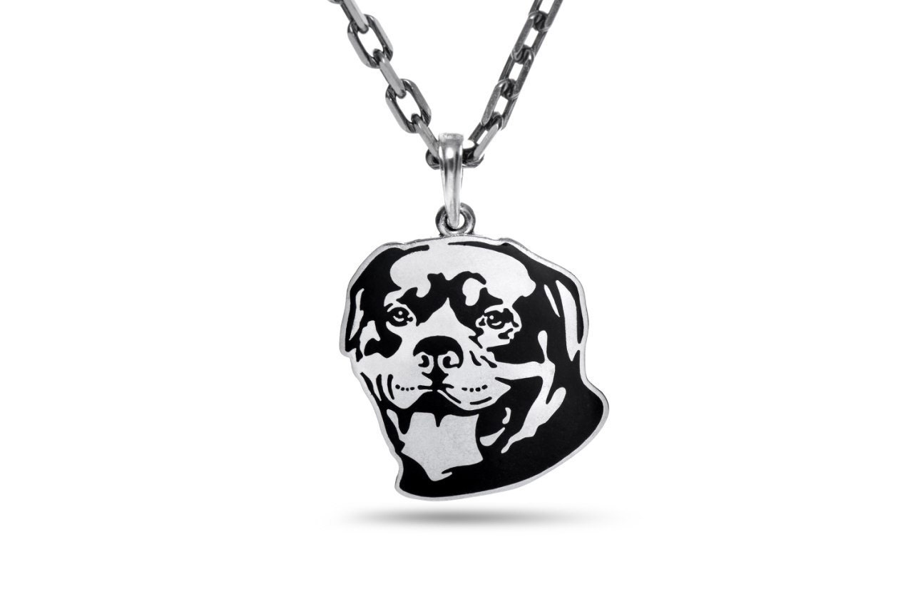 Dog necklace Rottweiler Jewelry Rottweiler necklace / Solid