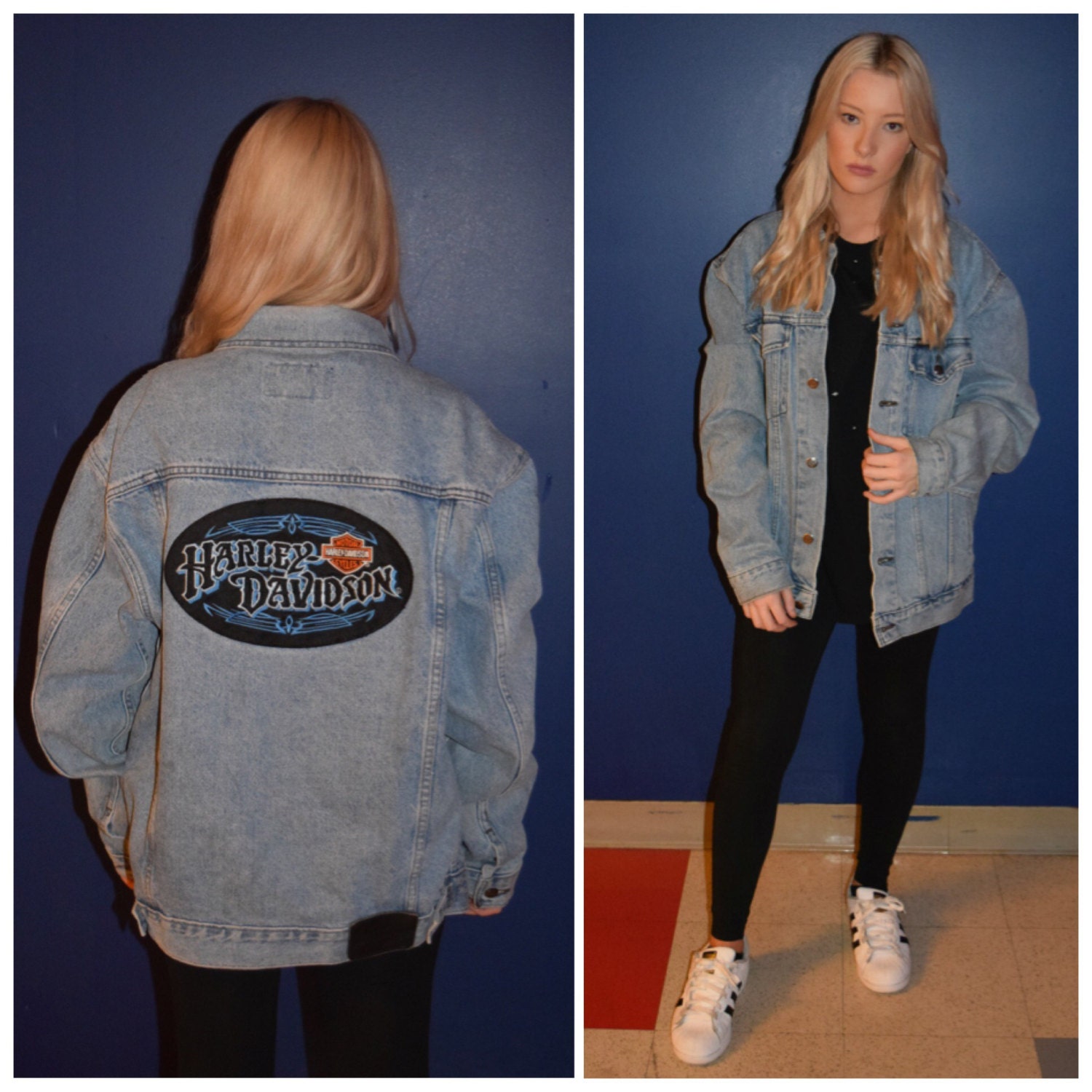 vintage harley davidson denim jacket