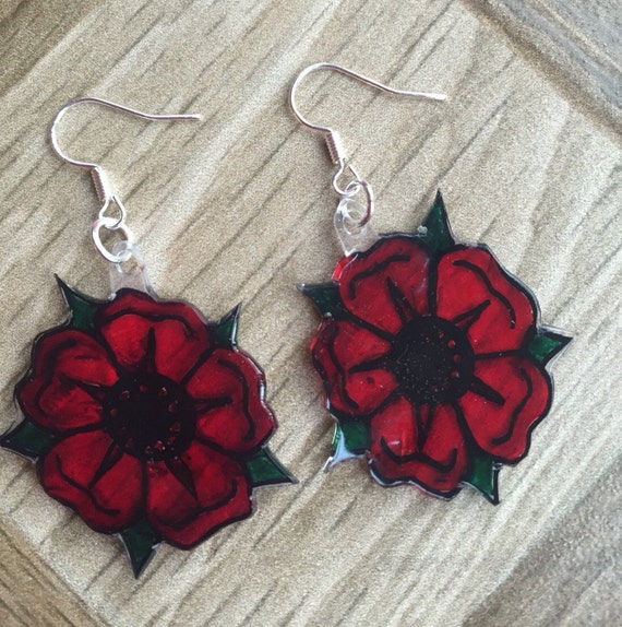 remembrance poppy earrings