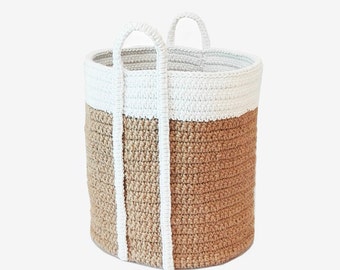 big basket, laundry basket, large jute basket, big twine basket, natural fiber basket, woven basket, jute and cotton basket, cotton basket