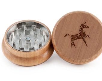 Unicorn Herb Grinder, Wood Grinder, Spice Grinder, Personalizable and Customizable Gift, Groomsmen Gift