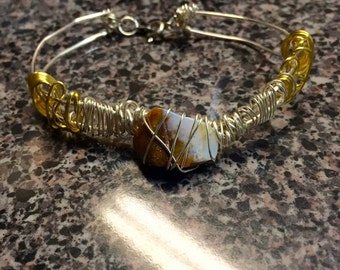 Wire Wrap Stone Bracelet