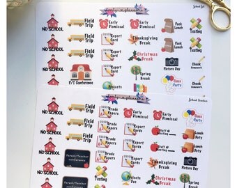 School stickers, teacher stickers, school teacher, student stickers, school planner stickers, planner stickers