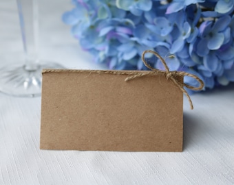 Blank Rustic Place Cards, Blank place cards with twine bow, Rustic place cards, Twine bow place cards, rustic wedding place cards