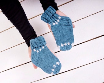 Newborn Knit Leg Warmer Set in Atlantis