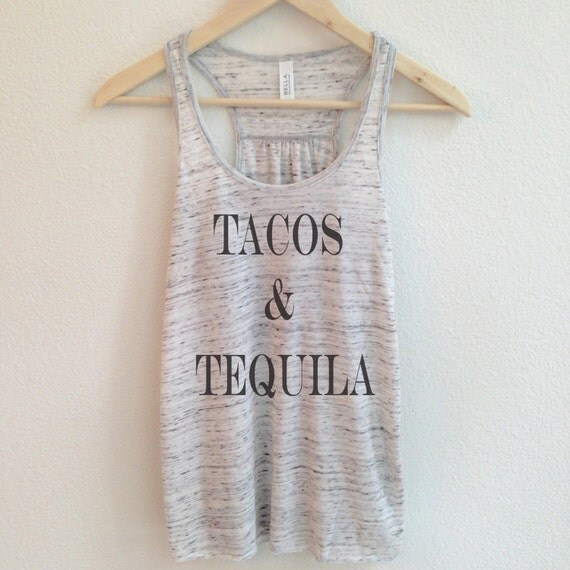 Tacos and Tequila Tank Top Shirt for Women Flowy Sleeveless