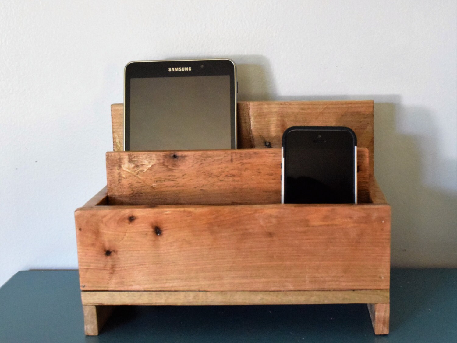 wooden 3 in 1 charging station