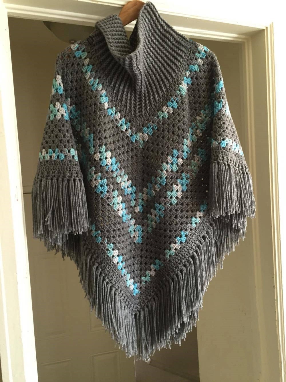 Crochet Cowl Neck Poncho Pattern