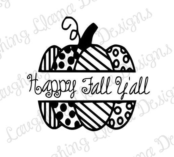 Download Happy Fall Y'all Pumpkin SVG File