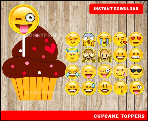 Printable Emoji Cupcake Toppers